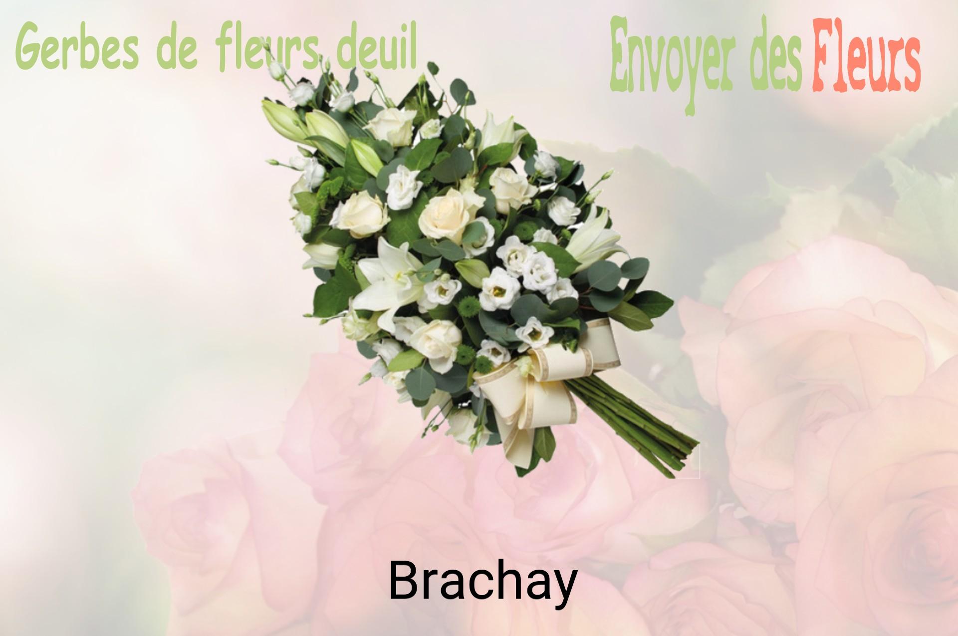 Gerbe de fleurs de deuil livrée à Brachay